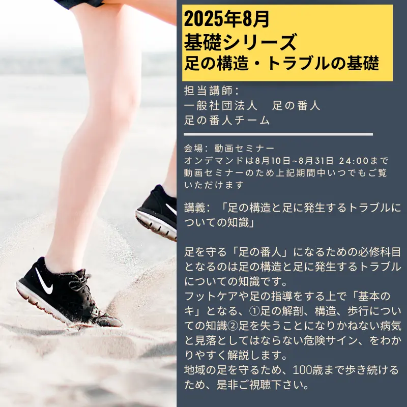 足の構造と足に発生するトラブルについての知識